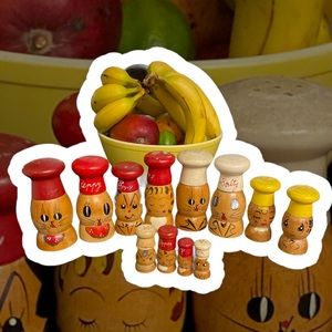 Vintage Salty and peppy pepper shakers bundle